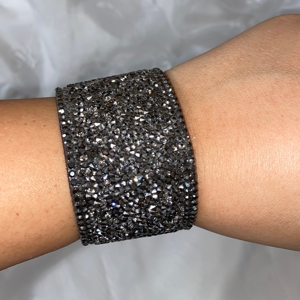 Dark Gray Sparkle Cuff Bracelet